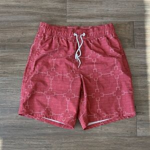Hollister Men's Red Geometric Swim Trunks size XS
